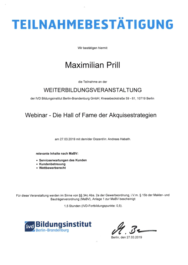 Teilnahmebestätigung IVD Webinar