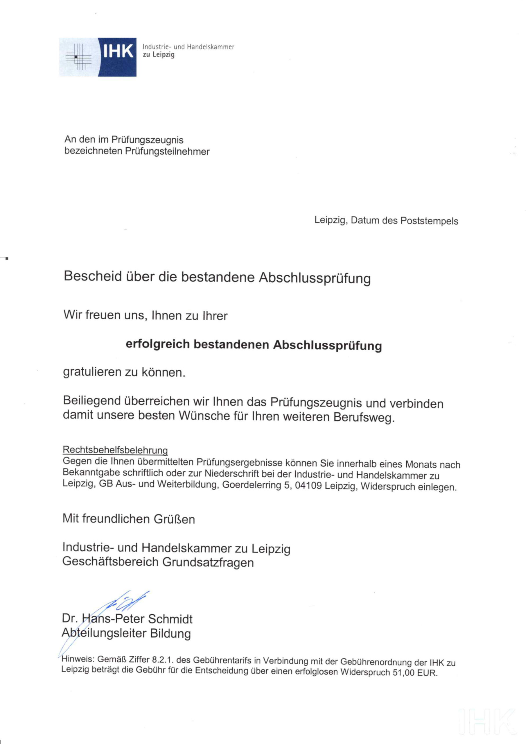 Erfolgreiche Abschlussprüfung 